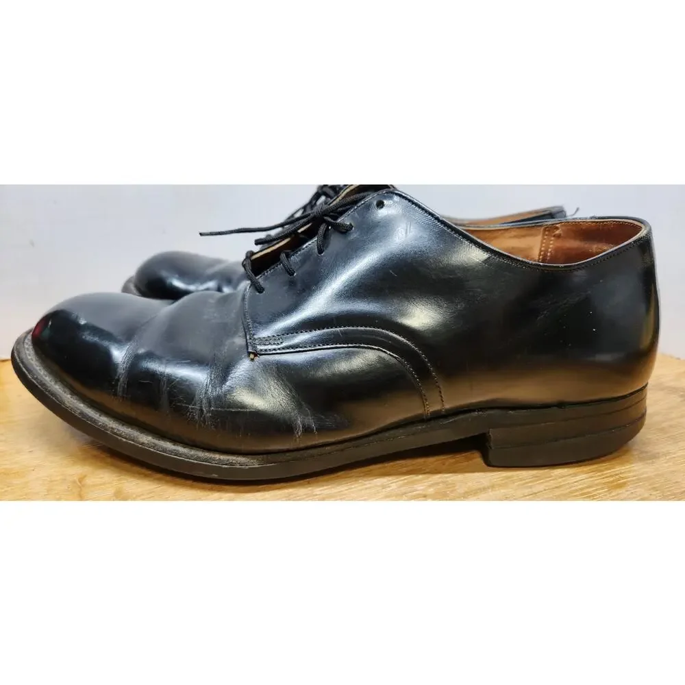 VTG Walker Shoe‎ Co Black Leather Derby Dress Shoes Mens 8.5 XW USA 1988
